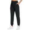 imageTHE GYM PEOPLE Womens Workout Joggers Leggings Drawstring Running Lounge Sweatpants Tapered Pants with PocketsBlack