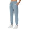 imageTHE GYM PEOPLE Womens Workout Joggers Leggings Drawstring Running Lounge Sweatpants Tapered Pants with PocketsLight Blue