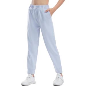 imageTHE GYM PEOPLE Girls Soft Workout Sweatpants Lightweight Casual Athletic Joggers Pants with PocketsLight Blue