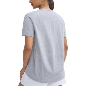 imageTHE GYM PEOPLE Womens Loose Fit Workout TShirts V Neck Short Sleeve Running Yoga Lounge Tee TopsHeather Grey