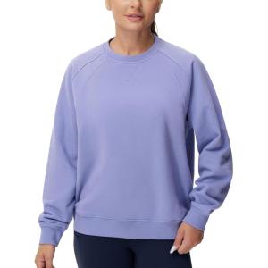 imageTHE GYM PEOPLE Womens Oversized Fleece Sweatshirts Loose Fit Crewneck Long Sleeve Pullover TopsLavender Purple