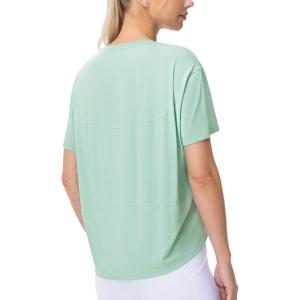imageTHE GYM PEOPLE Womens Short Sleeve Workout TShirts Back Loose Fit Running Yoga Tee TopsLight Green
