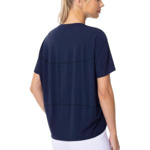 imageTHE GYM PEOPLE Womens Short Sleeve Workout TShirts Back Loose Fit Running Yoga Tee TopsNavy Blue