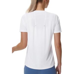 imageTHE GYM PEOPLE Womens Short Sleeve Workout TShirts Stretchy Lightweight Crewneck Athletic Running Lounge Tee TopsWhite