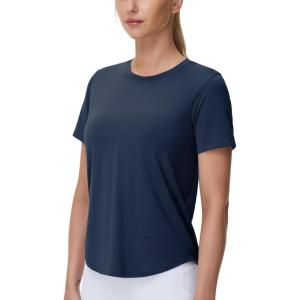 imageTHE GYM PEOPLE Womens Workout Short Sleeve Breathable TShirts Athletic Yoga Tee TopsNavy Blue