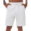 imageMens Lounge Shorts with Deep Pockets Loosefit Jersey Shorts for RunningWorkoutTraining BasketballHeather White