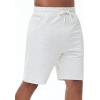 imageMens Lounge Shorts with Deep Pockets Loosefit Jersey Shorts for RunningWorkoutTraining BasketballHeather White