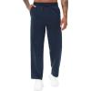 imageTHE GYM PEOPLE Mens Baggy Sweatpants Lightweight Lounge Open Bottom Athletic Workout Pants with PocketsBlue