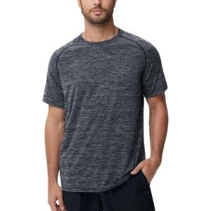 imageMens Cooling Ice Silk Running Shirts Quick Dry Short Sleeve Athletic Gym TShirts UPF 50 Outdoor Workout TshirtsBlue Grey Heather