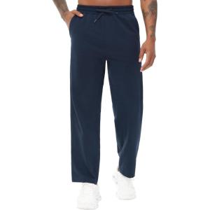 imageTHE GYM PEOPLE Mens Baggy Sweatpants Lightweight Lounge Open Bottom Athletic Workout Pants with PocketsBlue