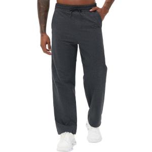 imageTHE GYM PEOPLE Mens Baggy Sweatpants Lightweight Lounge Open Bottom Athletic Workout Pants with PocketsDark Grey