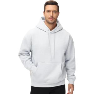 imageTHE GYM PEOPLE Mens Fleece Pullover Hoodie Loose Fit Ultra Soft Hooded Sweatshirt With PocketsLight Grey