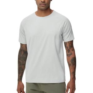 imageTHE GYM PEOPLE Mens Workout TShirts Short Sleeve Breathable UPF 50 Outdoor Athletic Running Tee TopsLight Grey