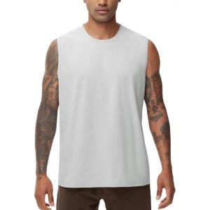 imageTHE GYM PEOPLE Mens Workout Tank Top UPF 50 Sleeveless Quick Dry Athletic Shirts Casual Running Muscle ShirtsLight Grey