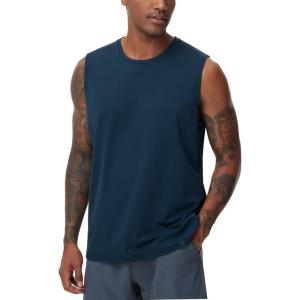 imageTHE GYM PEOPLE Mens Workout Tank Top UPF 50 Sleeveless Quick Dry Athletic Shirts Casual Running Muscle ShirtsNavy Blue