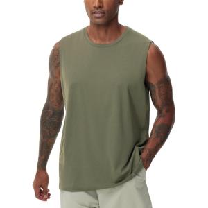imageTHE GYM PEOPLE Mens Workout Tank Top UPF 50 Sleeveless Quick Dry Athletic Shirts Casual Running Muscle ShirtsOlive Green