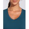 imageTHE GYM PEOPLE Womens VNeck Crop Workout TShirts Slim Fit Basic Short Sleeve Yoga Casual Tee TopsDark Blue Green