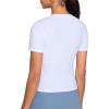 imageTHE GYM PEOPLE Womens VNeck Crop Workout TShirts Slim Fit Basic Short Sleeve Yoga Casual Tee TopsWhite
