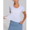 imageTHE GYM PEOPLE Womens VNeck Crop Workout TShirts Slim Fit Basic Short Sleeve Yoga Casual Tee TopsWhite