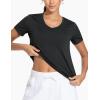 imageTHE GYM PEOPLE Womens VNeck Workout Shirts Short Sleeve Breathable Basic Yoga Athletic TShirtsBlack