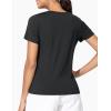 imageTHE GYM PEOPLE Womens VNeck Workout Shirts Short Sleeve Breathable Basic Yoga Athletic TShirtsBlack