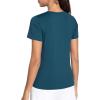 imageTHE GYM PEOPLE Womens VNeck Workout Shirts Short Sleeve Breathable Basic Yoga Athletic TShirtsDark Blue Green