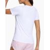imageTHE GYM PEOPLE Womens VNeck Workout Shirts Short Sleeve Breathable Basic Yoga Athletic TShirtsWhite