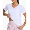imageTHE GYM PEOPLE Womens VNeck Workout Shirts Short Sleeve Breathable Basic Yoga Athletic TShirtsWhite