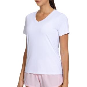 imageTHE GYM PEOPLE Womens VNeck Workout Shirts Short Sleeve Breathable Basic Yoga Athletic TShirtsWhite