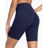 imageTHE GYM PEOPLE Womens High Waist Workout Yoga Shorts Tummy Control Stretchy Biker Running Athletic ShortsBlue