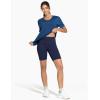 imageTHE GYM PEOPLE Womens High Waist Workout Yoga Shorts Tummy Control Stretchy Biker Running Athletic ShortsBlue