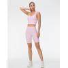 imageTHE GYM PEOPLE Womens High Waist Workout Yoga Shorts Tummy Control Stretchy Biker Running Athletic ShortsLight Pink