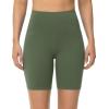 imageTHE GYM PEOPLE Womens High Waist Workout Yoga Shorts Tummy Control Stretchy Biker Running Athletic ShortsOlive Green
