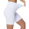 imageTHE GYM PEOPLE Womens High Waist Workout Yoga Shorts Tummy Control Stretchy Biker Running Athletic ShortsWhite