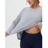 imageTHE GYM PEOPLE Womens Long Sleeve Workout Shirts Side Slits Athletic Yoga Tee Tops with Thumb HoleHeather Grey