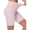 imageTHE GYM PEOPLE Womens High Waist Workout Yoga Shorts Tummy Control Stretchy Biker Running Athletic ShortsLight Pink