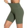 imageTHE GYM PEOPLE Womens High Waist Workout Yoga Shorts Tummy Control Stretchy Biker Running Athletic ShortsOlive Green