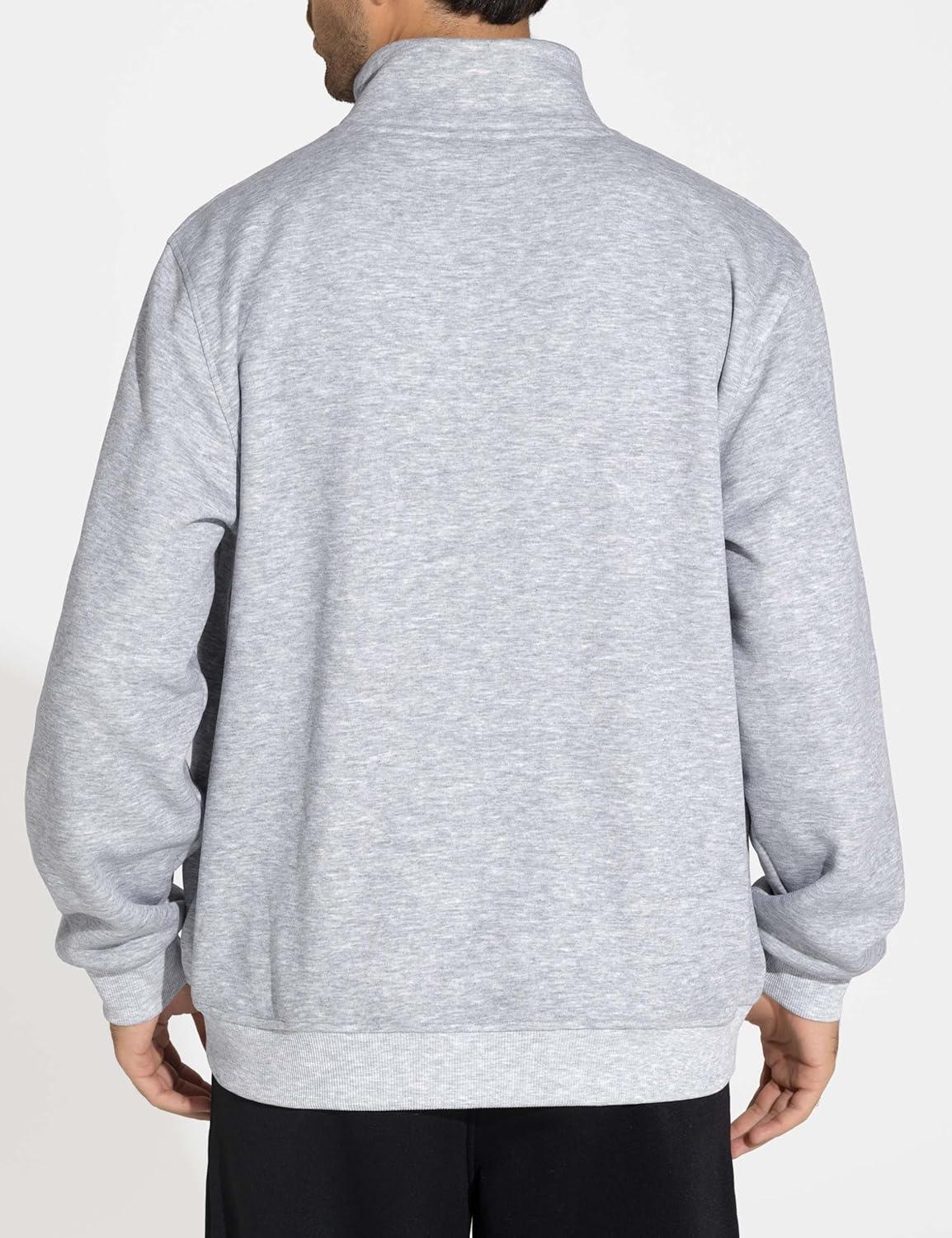 imageTHE GYM PEOPLE Mens Fleece Full Zip Up Sweatshirts Mock Neck Long Sleeves Workout Jacket with PocketsHeather Grey