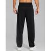 imageTHE GYM PEOPLE Mens Baggy Sweatpants Fleece Drawstring Straight Leg Open Bottom Workout Pants with PocketsBlack