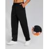 imageTHE GYM PEOPLE Mens Baggy Sweatpants Fleece Drawstring Straight Leg Open Bottom Workout Pants with PocketsBlack