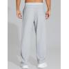 imageTHE GYM PEOPLE Mens Baggy Sweatpants Fleece Drawstring Straight Leg Open Bottom Workout Pants with PocketsHeather Grey