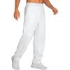 imageTHE GYM PEOPLE Mens Baggy Sweatpants Fleece Drawstring Straight Leg Open Bottom Workout Pants with PocketsHeather White