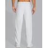 imageTHE GYM PEOPLE Mens Baggy Sweatpants Fleece Drawstring Straight Leg Open Bottom Workout Pants with PocketsHeather White