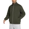 imageTHE GYM PEOPLE Mens Fleece Full Zip Up Sweatshirts Mock Neck Long Sleeves Workout Jacket with PocketsDark Brown
