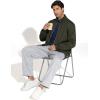 imageTHE GYM PEOPLE Mens Fleece Full Zip Up Sweatshirts Mock Neck Long Sleeves Workout Jacket with PocketsDark Brown