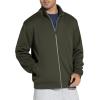 imageTHE GYM PEOPLE Mens Fleece Full Zip Up Sweatshirts Mock Neck Long Sleeves Workout Jacket with PocketsDark Brown