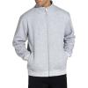 imageTHE GYM PEOPLE Mens Fleece Full Zip Up Sweatshirts Mock Neck Long Sleeves Workout Jacket with PocketsHeather Grey