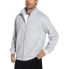 imageTHE GYM PEOPLE Mens Fleece Full Zip Up Sweatshirts Mock Neck Long Sleeves Workout Jacket with PocketsHeather Grey