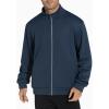 imageTHE GYM PEOPLE Mens Fleece Full Zip Up Sweatshirts Mock Neck Long Sleeves Workout Jacket with PocketsNavy Blue