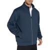 imageTHE GYM PEOPLE Mens Fleece Full Zip Up Sweatshirts Mock Neck Long Sleeves Workout Jacket with PocketsNavy Blue